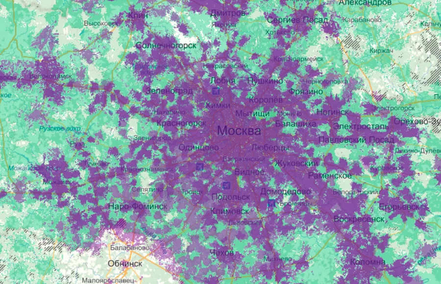 Зона покрытия Мнгафон 3G/4G+