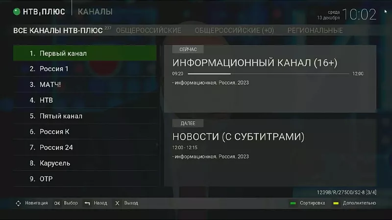 Приставка НТВ Плюс HD J4. Список каналов