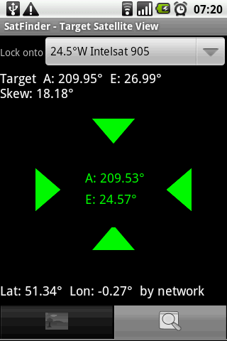Как работать с Android-приложением SatFinder